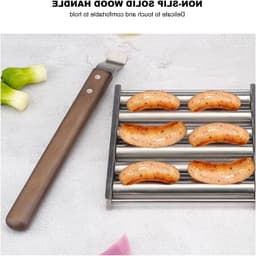 Hotdogroller van RVS voor 5 hotdogs, BBQ worstenroller met gepolijste afwerking, ideaal voor feesten en buiten grillen, 25 x 20 x 4 cm, 561 g — thumbnail 2