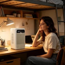 VHV-Mini Aircooler voor Bureau - Stille Tafelventilator met Timer - Mobiele Luchtkoeler met USB - Compacte Waterairco voor Slaapkamer, Studentenkamer, Kantoor en Outdoor Camping — thumbnail 2