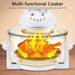 Halogeen Airfryer - Heteluchtoven - Gezond Koken - Olievrije Bereiding - 12L Capaciteit - Wit — thumbnail 4
