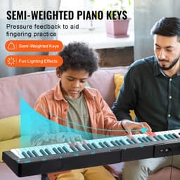 Digitaal Keyboard met 88 Toetsen, 1000 Ritmes, Elektrische Piano met Standaard — thumbnail 3