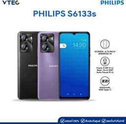 Philips Smart Phone S6331S - Paars - 4GB+128GB - 6,75 inch HD - 16mp camera - 5000 mah - 6000 series — thumbnail 1