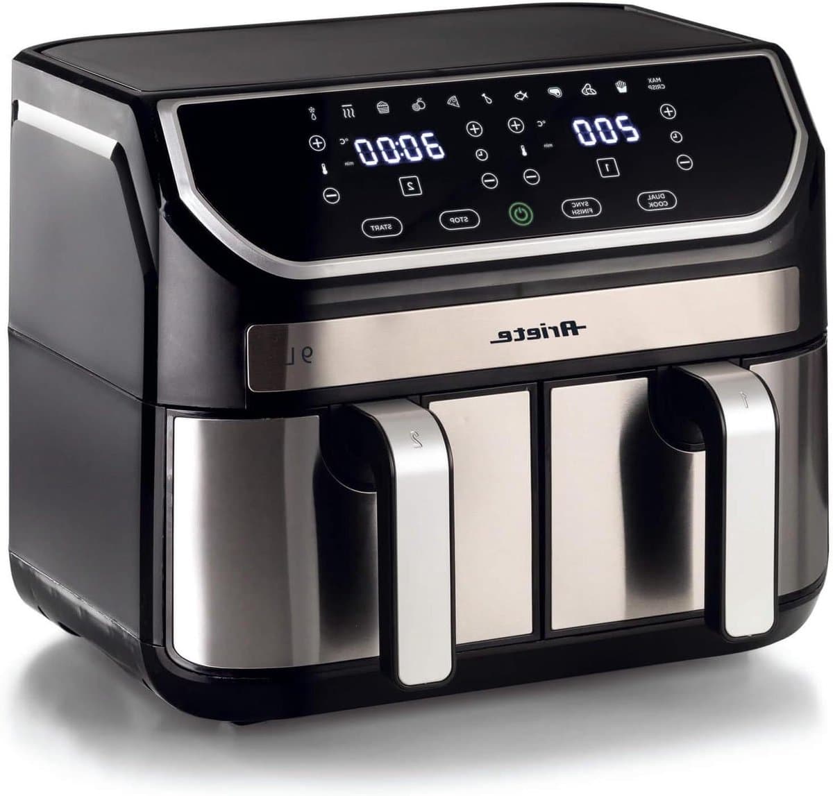 Heteluchtfriteuse Dubbele Mand - Airfryer XL - Gezond Koken - 11 Programma's - 9 Liter - Bruin — afbeelding 1