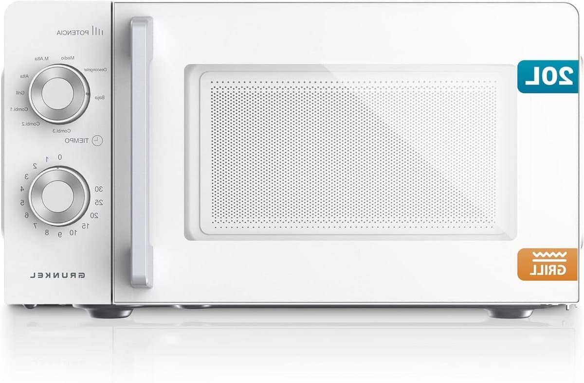 Magnetron met grill - Combimagnetron aanrecht - Snel maaltijden bereiden - Met grillfunctie - 20 liter - Wit — afbeelding 1