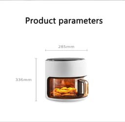 Heteluchtfriteuse - Airfryer Visueel Glas - Gezond Frituren - Grote Capaciteit - 5 Liter - Wit — thumbnail 5