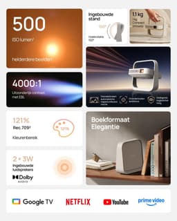 Draagbare Beamer 1080p - Mini Projector met Autofocus - WiFi - Netflix - Ingebouwde Speakers — thumbnail 5
