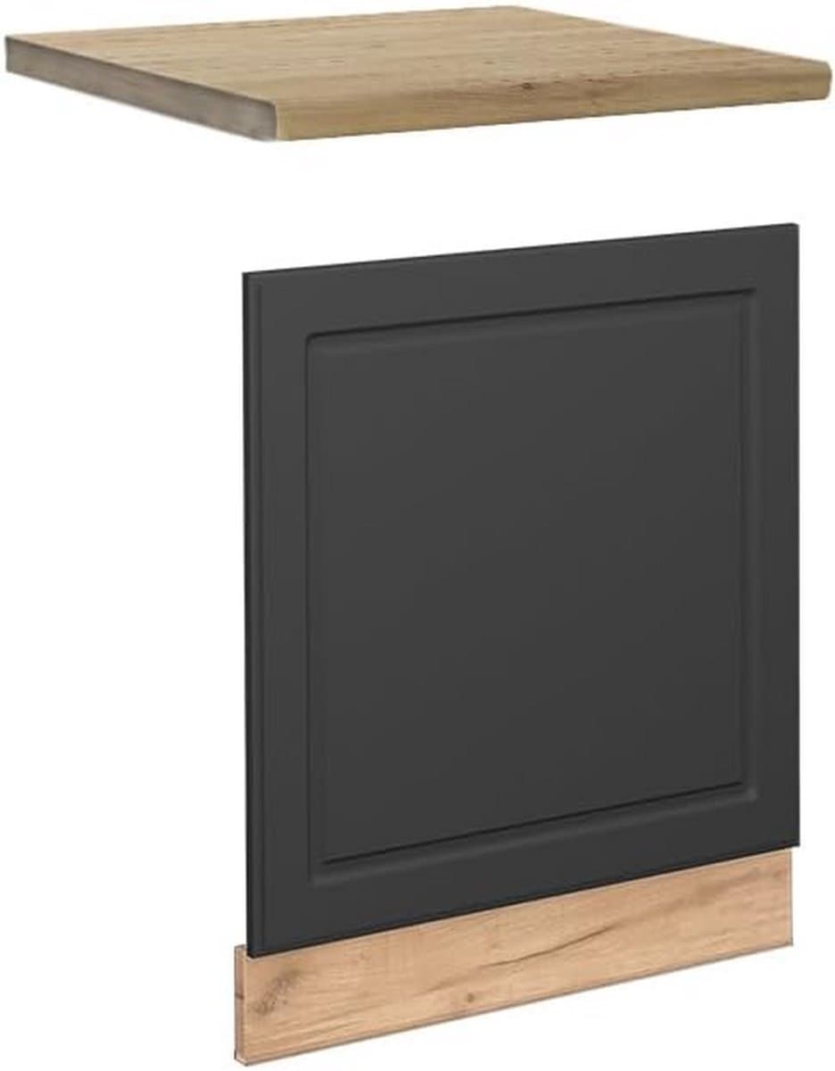 Frontpaneel Vaatwasser 60 cm MDF Antraciet Goud Krachtig Eiken — afbeelding 1