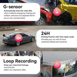 Dash Cam, Auto DVR, 1080P High-Definition Dual-Lens Driving Recorder met Infrarood Nachtzicht en 32GB Opslag — thumbnail 3