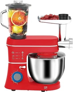 Keukenmixer Met Kom - Elektrische Mixer - Bakken En Koken - 5-in-1 Multifunctioneel - 10 Liter Kom - Rood — thumbnail 1