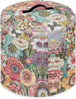 Apparaat Hoes - Keukenmachine Deksel - Apparaten Beschermen - Met Opbergvak - 8 Liter Model - Bloemenprint Roze — thumbnail 4