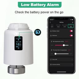 Slimme Thermostaatkop - Radiatorkraan Actuator - Verwarming Regelen - Wifi Afstandsbediening - M30x1.5 Adapter - Wit — thumbnail 5