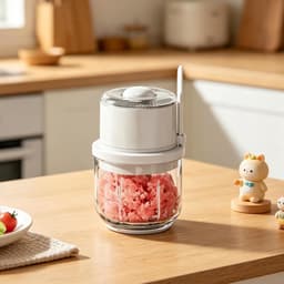 Elektrische mini-hakmolen - Keukenmachine - Snel ingrediënten snijden - Tijdbesparende keukenoplossing - 350 ml inhoud - Wit — thumbnail 2