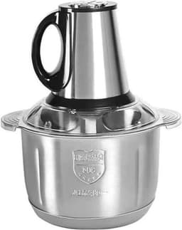 Elektrische hakmolen - Keukenmixer vleesmolen - Ingrediënten verwerken - 5 liter roestvrijstalen kom - 350W motor - Zilver — thumbnail 1
