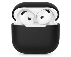 Studio Air Hoesje geschikt voor Airpods 4 - Zwart - Schokbestendige Siliconen Case