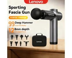 QJ Supply - Massage Gun - Sportmassage - Spiermassage - Rug Massage - Fitness Herstel - Oplaadbaar - 8 Massagekoppen - Zwart