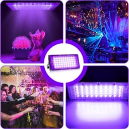 2 stuks waterdichte blacklight spots 50 W IP66 - UV lamp voor disco glow party - Halloween decoratie - podiumverlichting met stekker — thumbnail 3