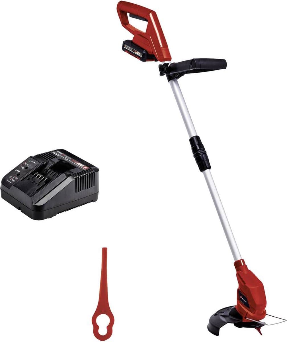 Einhell Accu Grastrimmer GC-CT 18/24 Li Kit - Power X-Change - 18 V/Li-ion - Maaidiameter: 24 cm - Bloembeschermer - Traploos uitschuifbare geleidesteel - Incl. 20 kunststof messen - Incl. 2.0 Ah accu + lader — afbeelding 1
