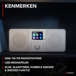 DAB radio met Bluetooth - Audizio Genua - DAB+ radio, FM radio - Auto scan - Zilver — thumbnail 3
