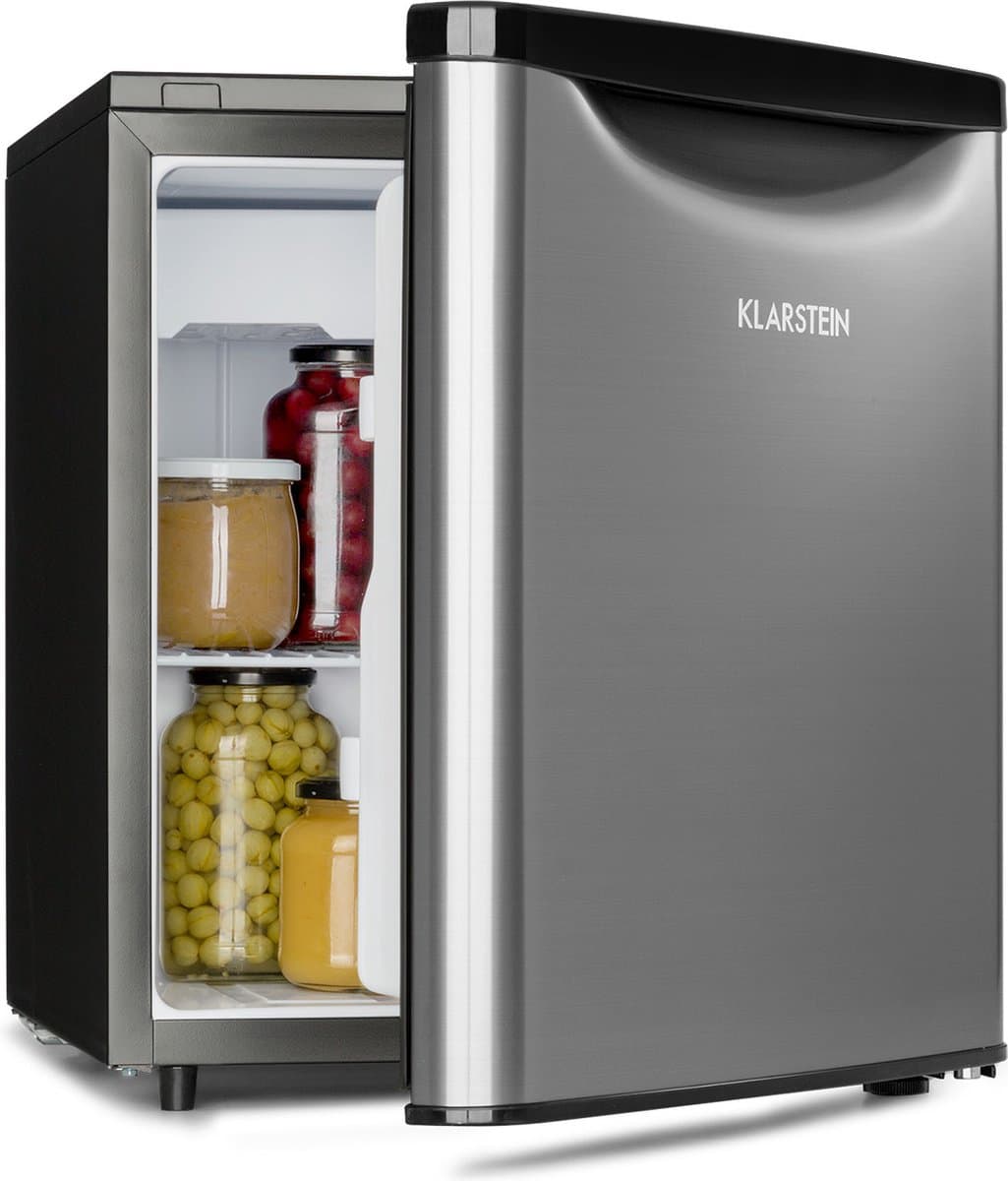 Klarstein Yummy - Koelkast, met vriesvak, koelmiddel: R600a, 42 dB, 1 x roosterbodem, incl. lekbak, 45 L, vriesvak: 3 liter, koelkast: 42 L, zilver — afbeelding 1