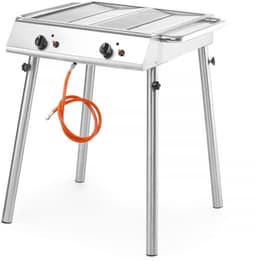 HENDI Krachtige gasgrill – 9,5kW – Compact en draagbaar – 2 onafhankelijke branders – Roestvast staal – 770x710x870 mm — thumbnail 4