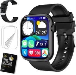 Zoluko Smartwatch voor Mannen & Vrouwen - Incl. Reserve Armbandje, Screenprotector en E-book - Sporthorloge met Fitness Tracker – Stappenteller Horloge – Fitness Watch – Zwart — thumbnail 1