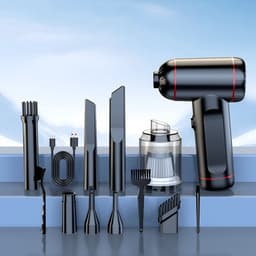 HAUSS SPOLE Handstofzuiger-Draadloze Mini Autostofzuiger-4 In 1 Voor Auto, Huis En Keuken-Krachtige Zuig En Blaasfunctie-Compacte Formaat-ABS-Zwart — thumbnail 5