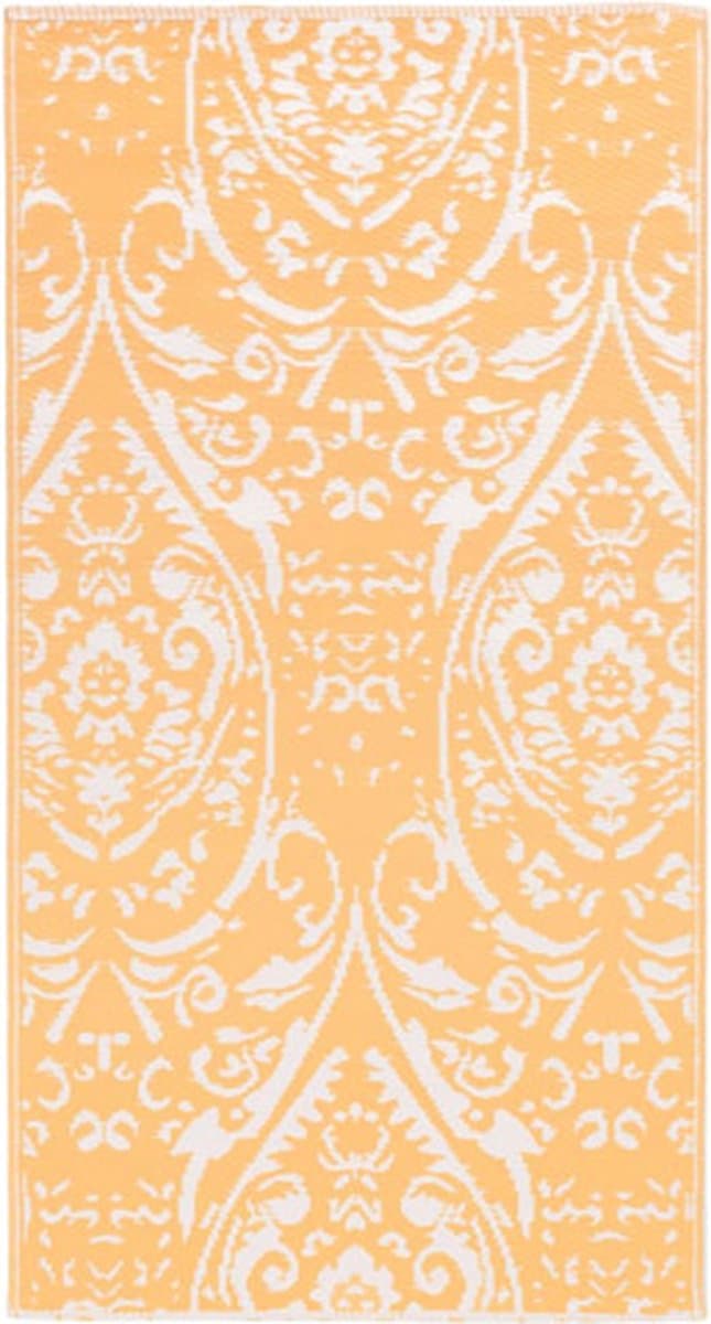 vidaXL - Buitenkleed - ARAKIL - 190x290 - cm - PP - oranje - en - wit — afbeelding 1