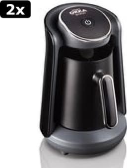 2x Arzum OKKA Minio Silver - Turkse Koffiemachine - Zwart & Chroom | 4 kopjes | OK004-K - Black & Silver | Turkish Coffee Maker — thumbnail 1