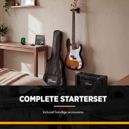 Finesse Elektrische Basgitaar met Versterker - Starterset - Volwassenen - Kind - Sunburst — thumbnail 2