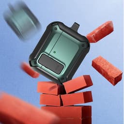 Telestore - Hoesje geschikte voor AirPods Pro 3 - TPU hybride hoesje Beschermhoes - Shockproof AirPods Pro 3 Cover - AirPods Pro 3 Hoesje - Geschikt voor Apple Airpods Pro 3 - groen - hard en TPU cover met sleutelhanger — thumbnail 3