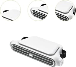 Nek Ventilator - Auto Hoofdsteun Ventilator - Autoventilator Achterbank - USB Type-C - 3 Snelheden - Bladloos - Met Klittenband Bevestiging - 18 x 9 x 3,7 cm - Wit — thumbnail 1