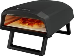 KitchenBrothers Pizza Oven - Elektrisch - Tafelmodel - PFAS-vrij - Inklapbaar - Pizzasteen - Pizza maker - Pizzaoven voor Buiten en Binnen - Zwart/Grijs — thumbnail 1