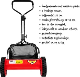 Nexvo® Grasmaaier handmatige – Grastrimmer Opvouwbaar – Handmaaier - Rood - 60cm x 50cm x 124cm — thumbnail 5