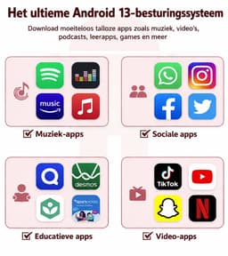 144 GB MP3-speler met wifi bluetooth, 4,02 inch IPS touch-scherm, muziekspeler voor kinderen, Android MP4-speler met Spotify, Audible, Amazon Music, Deezer, Play Store (roze) — thumbnail 3