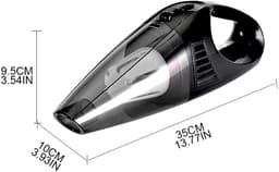Handstofzuiger voor auto - draadloze mini stofzuiger voor snelle schoonmaak thuis en onderweg - zwart - 35 x 10 x 9,5 cm - ABS voor auto, bureau en bank — thumbnail 3
