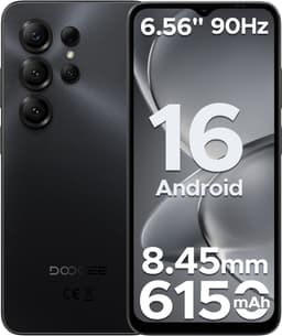 DOOGEE Note 56X - Smartphone - Android 16 - 24 GB RAM + 64 GB ROM / TF 2 TB - Octa core processor - 6,56 inch HD+ 90 Hz - 8 MP camera - 6150 mAh - 4G dual SIM - Face ID - GPS - OTG - Zwart — thumbnail 1