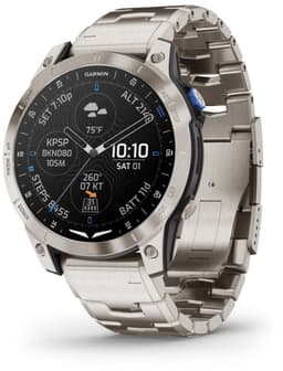 Garmin - 010-02582-51 - D2™ Mach 1 - Smartwatch met geventileerde titanium band en extra zwarte siliconen band — thumbnail 1