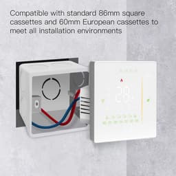 Slimme Thermostaat - Temperatuurregelaar Wifi - Huisverwarming Vloerverwarming - Programmeerbaar Instelbaar - 10x10x6cm - Zwart — thumbnail 3