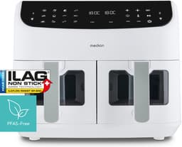 MEDION XXL Dubbele Airfryer P20 - 2 zones - 8,7 L - 2600 W - Matwit — thumbnail 1