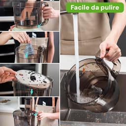 Multifunctionele keukenmachine 1,25L - 750W met 7 functies – handmatig snijden, hakken, raspen, kneden en meer — thumbnail 5