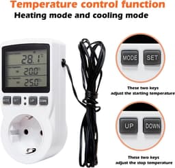 230V Digitale Thermostaat Socket met Sensor voor Verwarming en Koeling — thumbnail 4