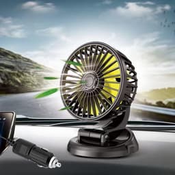 Krachtige Auto Ventilator 12V voor Dashboard en Ruiten. 360° Draaibaar en Zuignap Montage — thumbnail 4