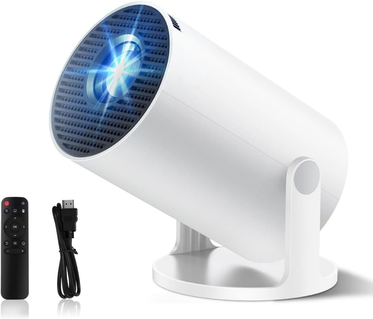SAVI® Draagbare beamer - Beamer - Projector - Mini Beamer - Wit- 18cm x 17cm x 12cm — afbeelding 1