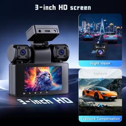 4-kanaals Dashcam – Auto Camera – Parkeercamera – 360 Graden Beveiliging – Voertuigcamera – 2K Ultra HD Frontcamera – Nachtzicht en App-bediening — thumbnail 3
