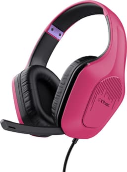 Trust GXT 415P Zirox - Bedrade Gaming Headset - voor PC, PS4, PS5, Xbox & Switch - Stereo - Roze — thumbnail 1