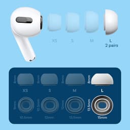 MMOBIEL 2 Paar Vervangende Oordopjes Tips Geschikt voor AirPods Pro Gen 1 & 2 - Antislip Siliconen Oordopjes met Ruisonderdrukkingsgat, Draagbare Opbergdoos en Passen in Oplaadcase - L – Wit — thumbnail 2
