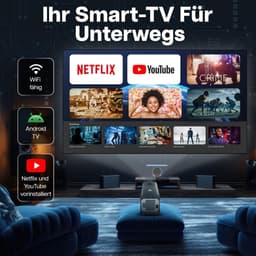 Kleine Smart Projector met Korte Afstand voor Mobiele Telefoon - LED Beamer en Android TV Mini Beamer — thumbnail 3
