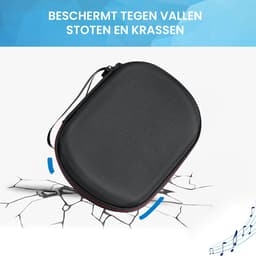 YONO Koptelefoon Hoes geschikt voor JBL - Sony - Bose - Opberghoes - Hard Case - On-ear/Over-ear - Zwart - Ovaal — thumbnail 4