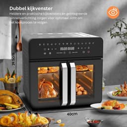 ApexArte® Dubbele Airfryer XXXL - Duo Heteluchtfriteuse - Geschikt voor Accessoires - Zwart — thumbnail 3