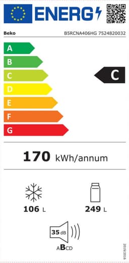 Beko B5RCNA406HG - Koel- en vriescombinatie - 355 l Grijs — thumbnail 2