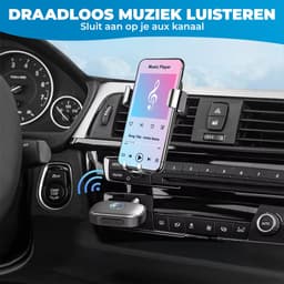Bluetooth Receiver - Bluetooth 5.4 - Universeel via 3.5MM AUX - Bluetooth Ontvanger - Handsfree Bellen & Muziek - Audio Receiver - Voor Auto - Zilver — thumbnail 5